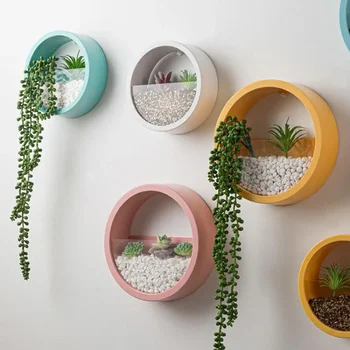 Round Succulent Planter Durable Decorative Creative Leakproof Hanging Hydroponic Styles…