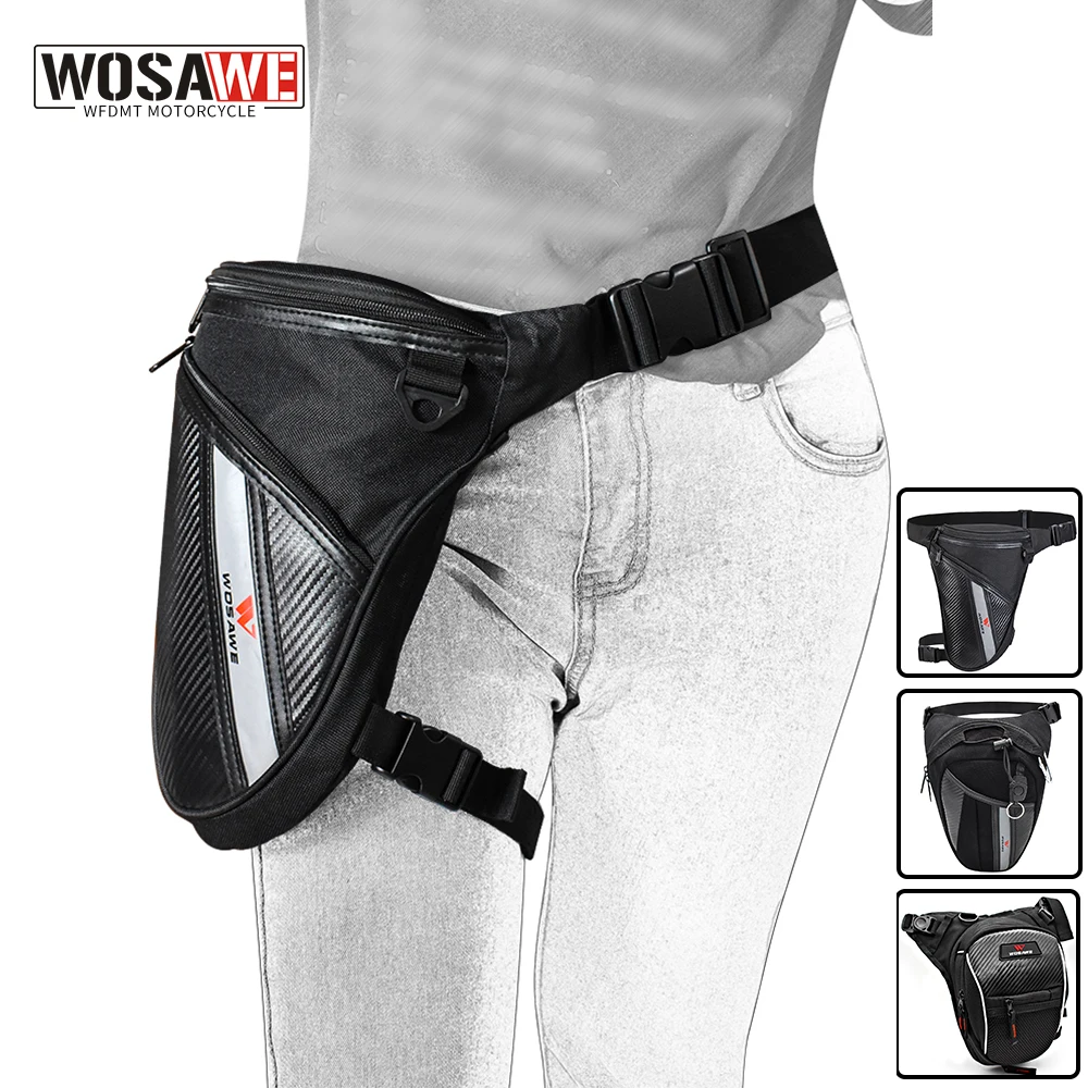 

WOSAWE Motorcycle Leg Bag Waterproof Waist Drop Thigh Hip Bum Belt Fanny Bike Rider Outdoor Sacoche Moto Waist Pocket