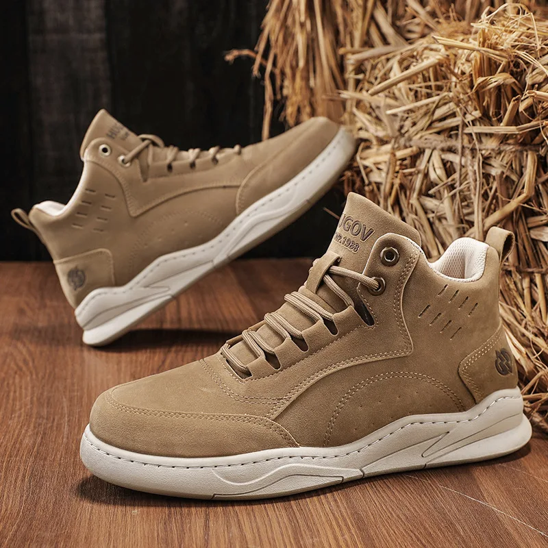 

Men's boots 2025 new men's shoes autumn and winter leather high top daily casual men's shoes retro men's shoes