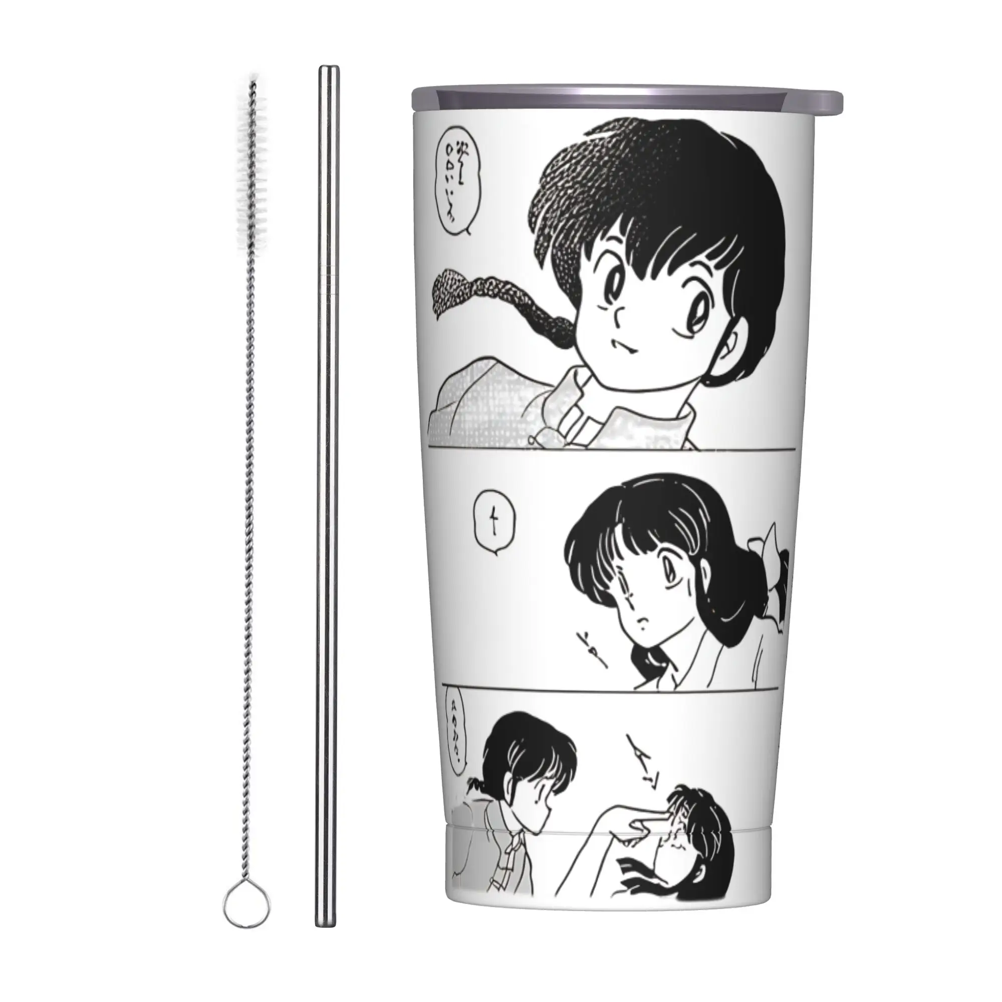 

Ranma Saotom Anime Akane Manga Insulated Tumbler with Straws Stainless Steel Coffee Mugs Double Wall Water Bottle Cup, 20oz