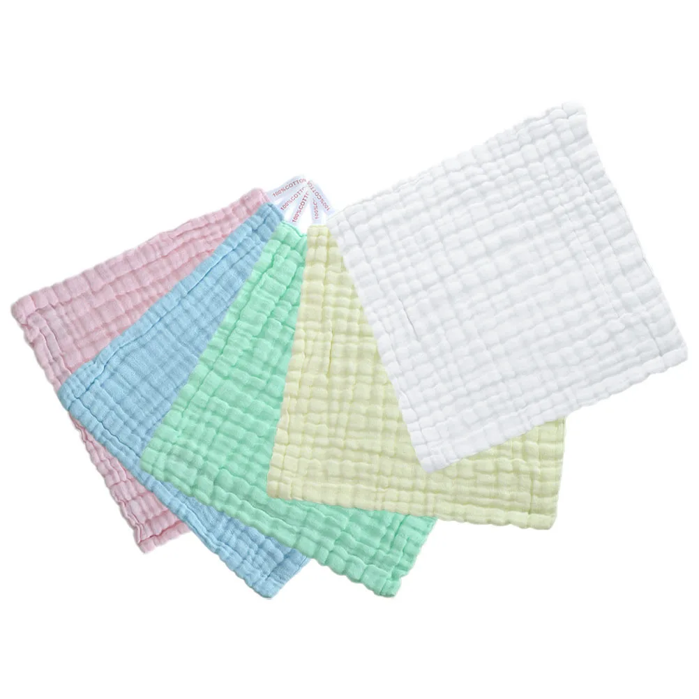 

5 шт., детская мочалка, впитывающая хлопковая муслиновая мочалка, мягкое полотенце для лица, ручное полотенце для новорожденных, муслиновые мочалки для малышей