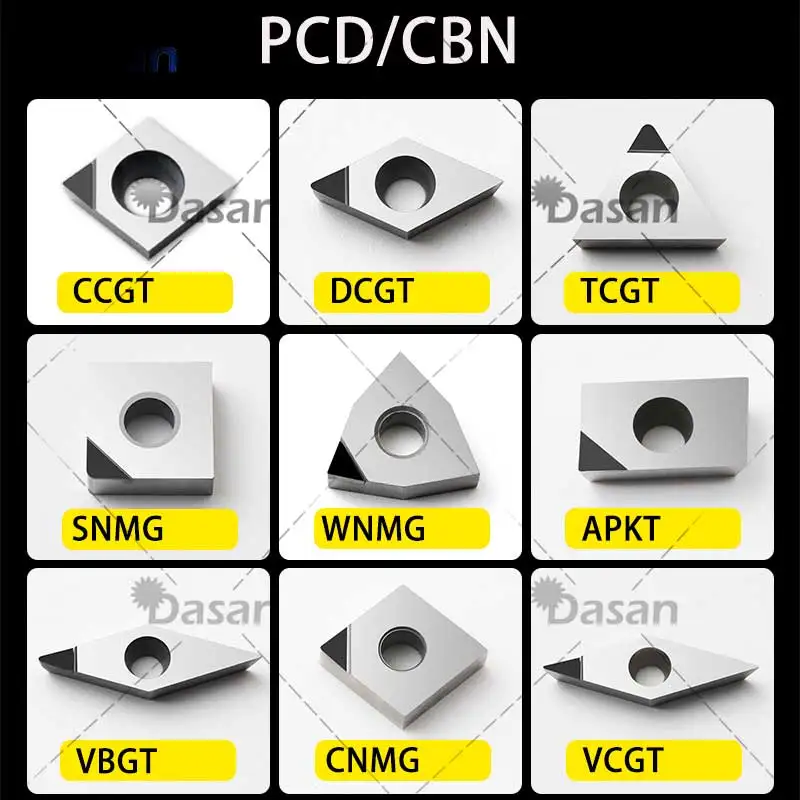 DCMT070204 DCMT 070202 DCMT11T304 DCGT070204 DCGT11T304 PCD CBN Inserts CNC Lathe Turning Cutter Blade Tool