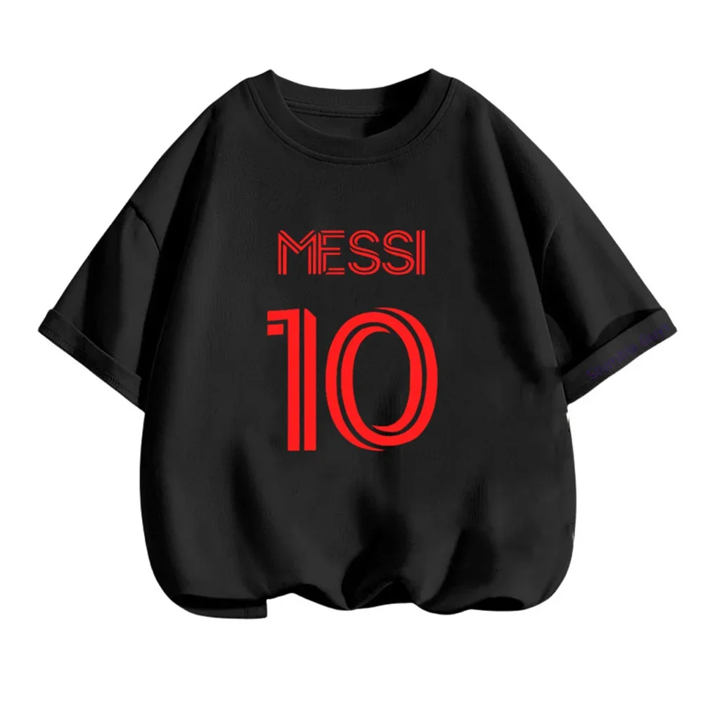 Football messi avatar print Cartoon Spiderman T-shirt Casual Short Kawaii boy Tops anime Tees y2k one piece kids clothes girls