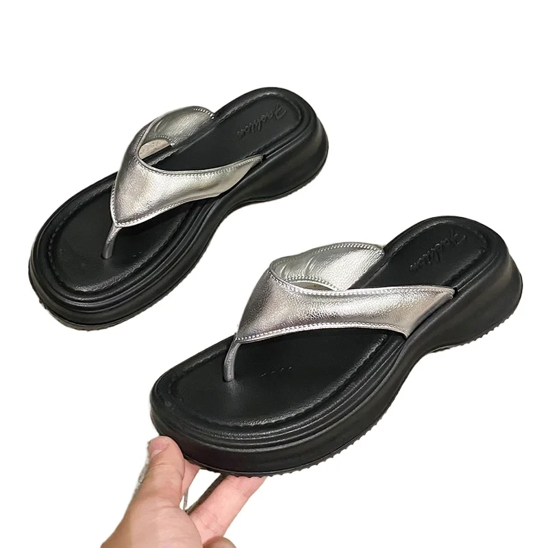 2024 Summers Women Slippers Fashion Elegant Soft Sole Flats Slides Shoes Ladies Casaul Outdoor Beach Sandalias Flip Flop