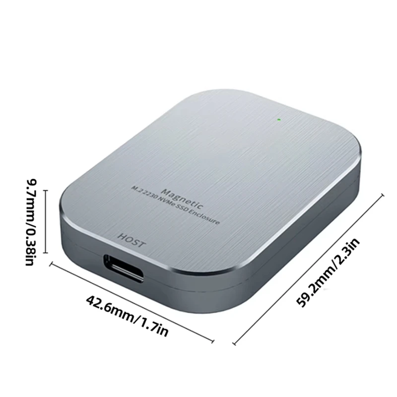 External Hard Drive Enclusure USB 3.2 Gen 2 10Gbps Hard Drive Disk Box Support Magnetic M.2 NVMe 2230 SSD-A51M