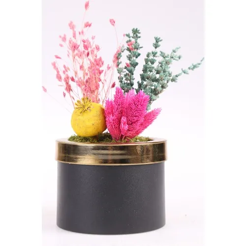 Kibrithane Flower Metal Flower Pot Dry Flower Arrangement