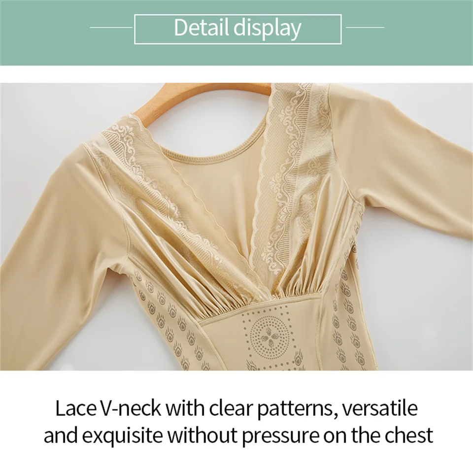 Becirzet Shapewear Damen Ganzkörper-Shaper Ionstech Einzigartige Faser Fettreduzierende Kompressions-Unterwäsche mit Po-Lifting-Effekt Lange Schlankheits-Unterwäsche – Detail 8