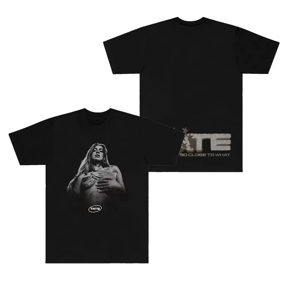 Camiseta de Moda Unisex de Algodón Puro con Estampado Gráfico del Álbum  "On My Hands" y  "So Close To What" de Tate McRae 2026