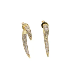 Sdzstone New Vintage Gold Silver Color Crescent Moon Earrings for Women Tribal hip hop Horn Stud Earrings Jewelry