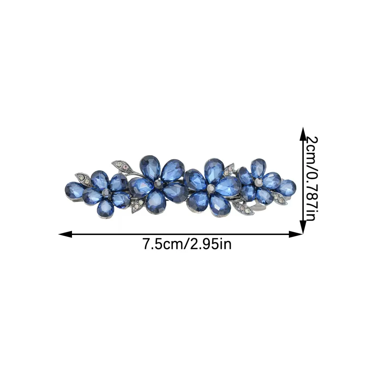 Elegant Black Rhinestone Crystal Flower Spring Clip Hair Clip High-end Women's Back of Head Half-tied Hairpin Hair Accessories view 6