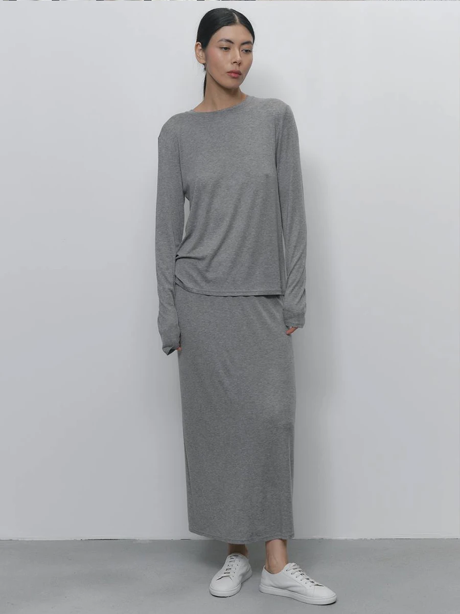 Variant: Grey Skirt Set