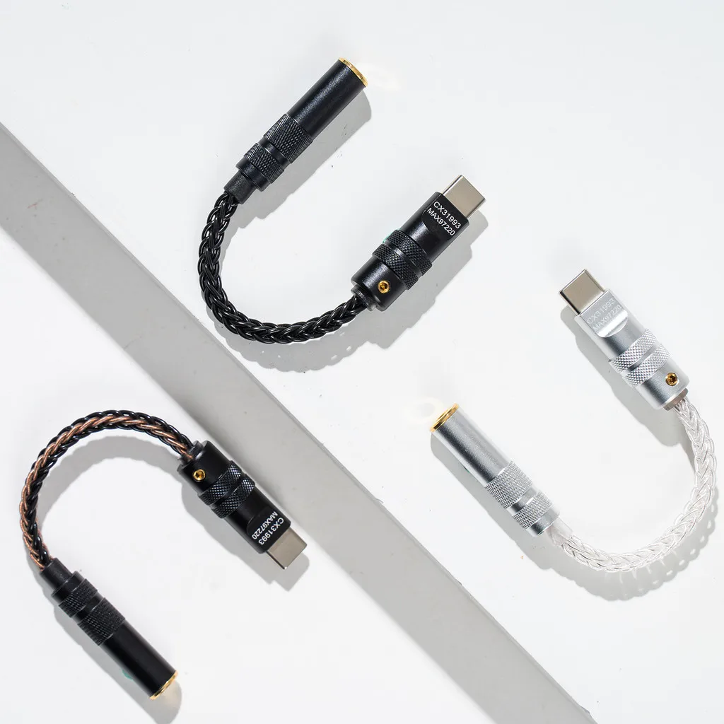 CX31993 MAX97220 رقاقة مزدوجة نوع C إلى 3.5 مللي متر مضخم ضوت سماعات الأذن DAC HiFi محلل شفرة سمعي IEM AMP محول الهاتف الذكي