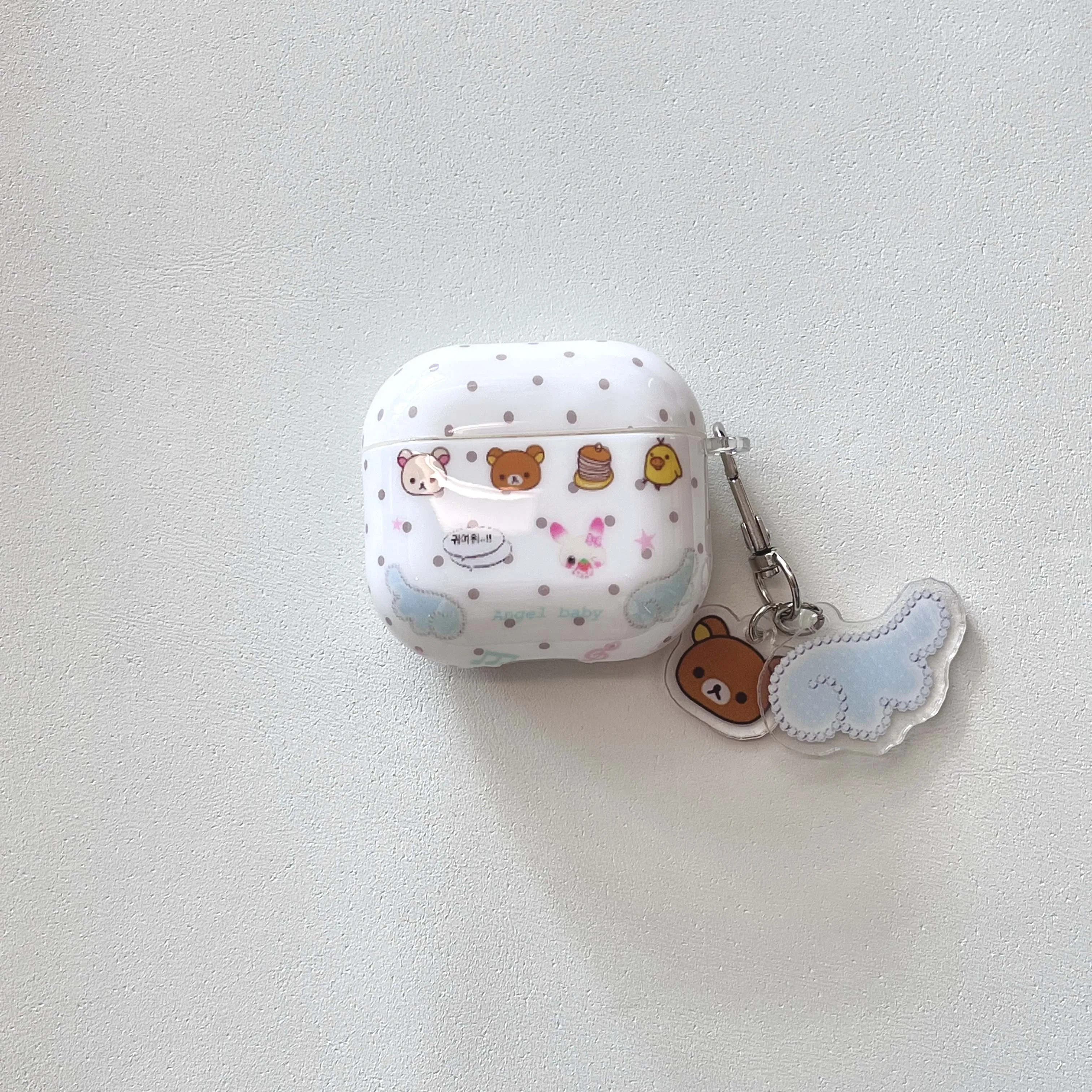 

Ins Angel Wings Bear IMD Shell Cartoon Duck Earphone Case for Apple Airpods 1 2 3 4 Pro 2nd Wireless Bluetooth Charging Box