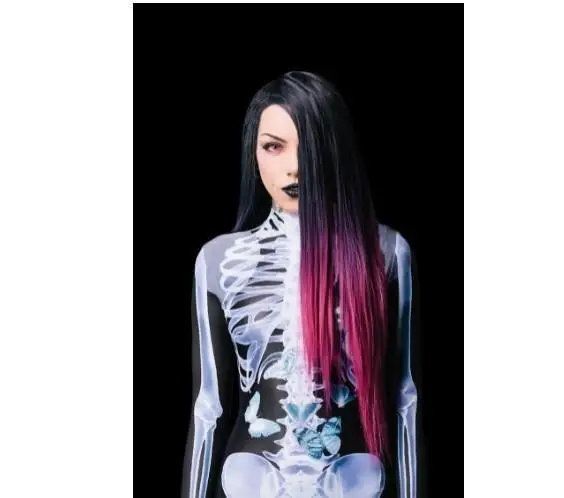 Donna uomo Slim tuta Cosplay Costume Halloween Party Skull Skeleton 3D Print Catsuit body Fancy Carnival Clothing