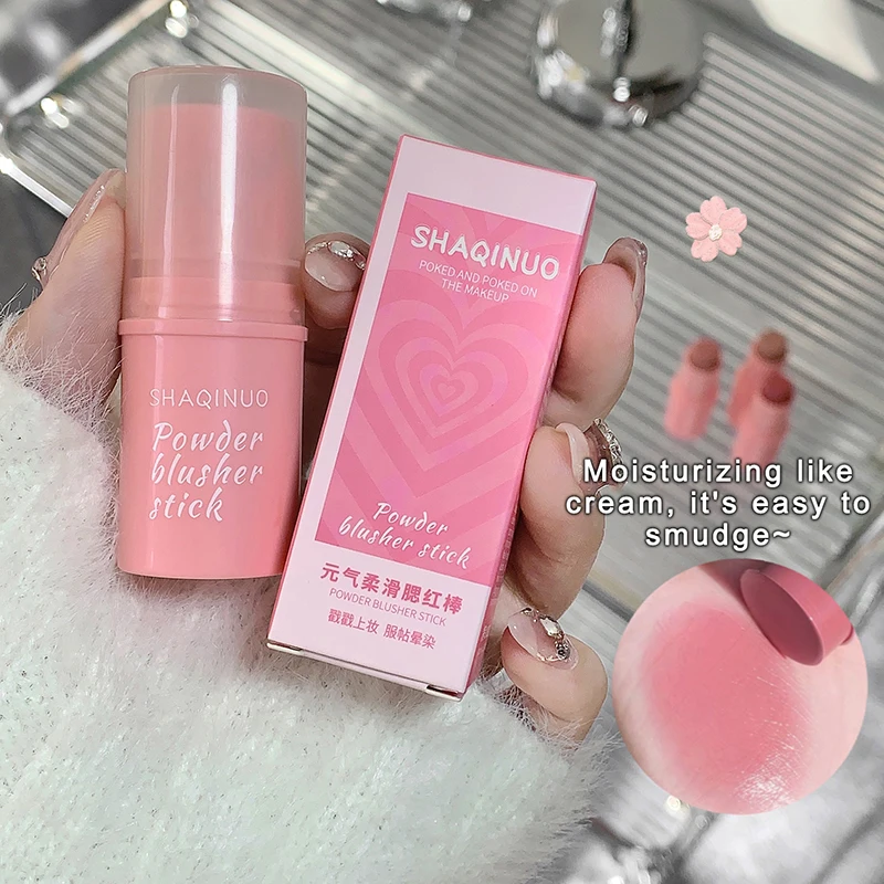 أحادية اللون لطيف أحمر الخدود عصا كريم السلس الخد تينت عارية أحمر الخدود الطبيعي ماتي الوردي روز الوجه روبور روج الكورية النساء ماكياج #3