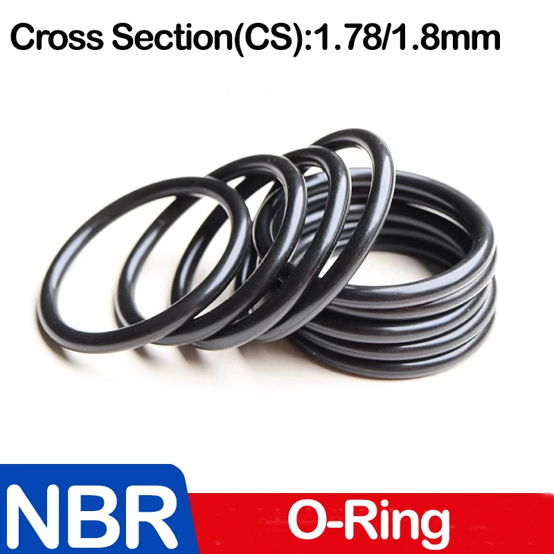 WD CS 1.78/1.8mm,NBR O Ring Sealing Gasket Nitrile Rubber Washers for Car Auto Vehicle,Inner Diameter 1.78--133.07MM,ID x CS