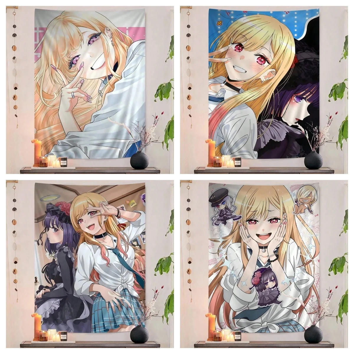 1 Stück M-Marin Kitagawa My Dress Up Darling Wandteppich, Anime-Mädchen-Wandbehang, coole Zimmerdekoration, verschiedene Größen, Otaku-Raumdekoration