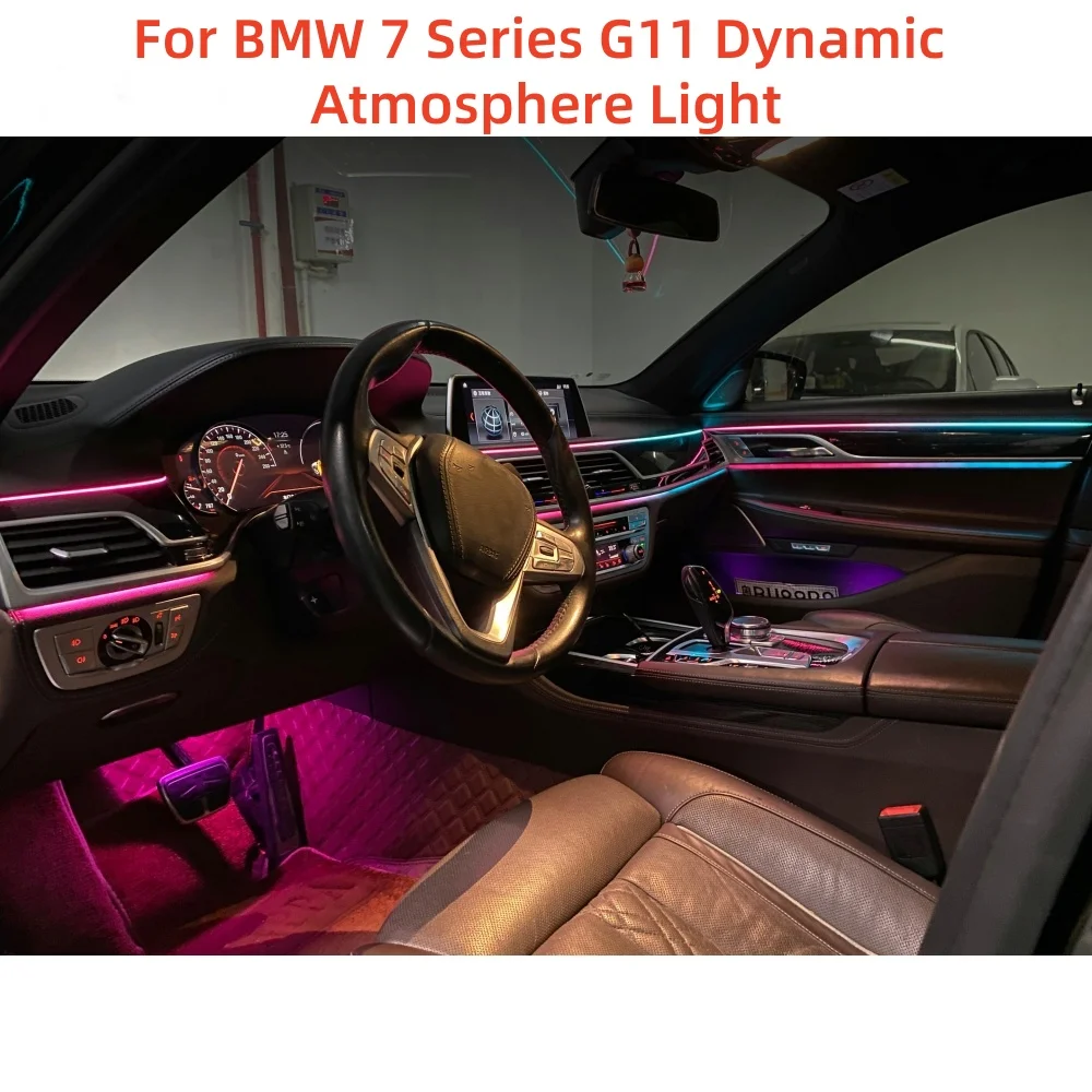 Misura per BMW Serie 7 G11 Luce d'atmosfera dinamica Luce ambientale Schermo di illuminazione interna automobilistica/Parti di automobili di controllo APP