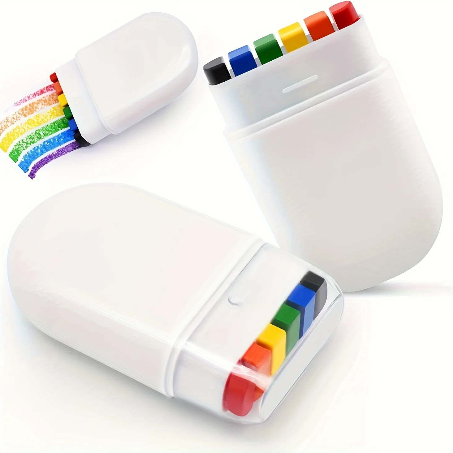 2pcs Rainbow Crayon Paint Stick Rainbow Face Paint Washable Colorful Crayon Pen Painting Brush for Pride Month Party Festival