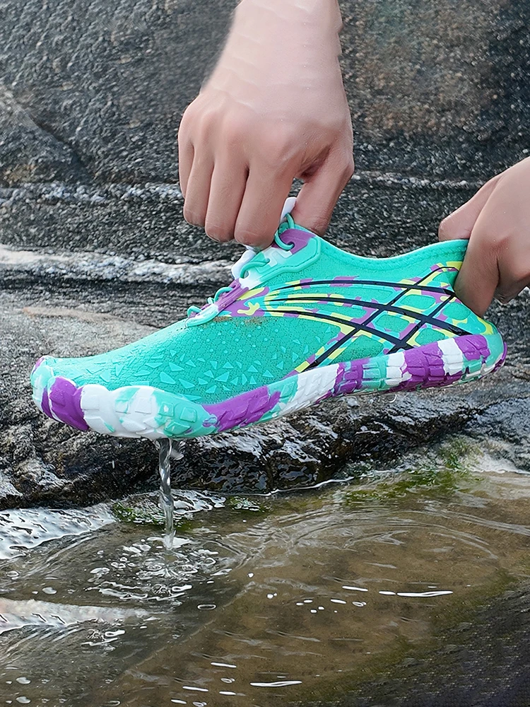 

Пляжная обувь для воды для пар на открытом воздухе, быстросохнущая, легкая, сильный дренаж, разноцветный камуфляж контрастных цветов, модная