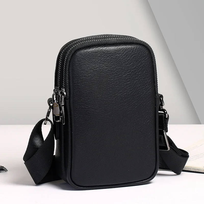 New Casual Trendy Shoulder Fashionable Men's Crossbody High-end Simple Satchel Luxury Brand Messenger Bag Men Leather Brief Case