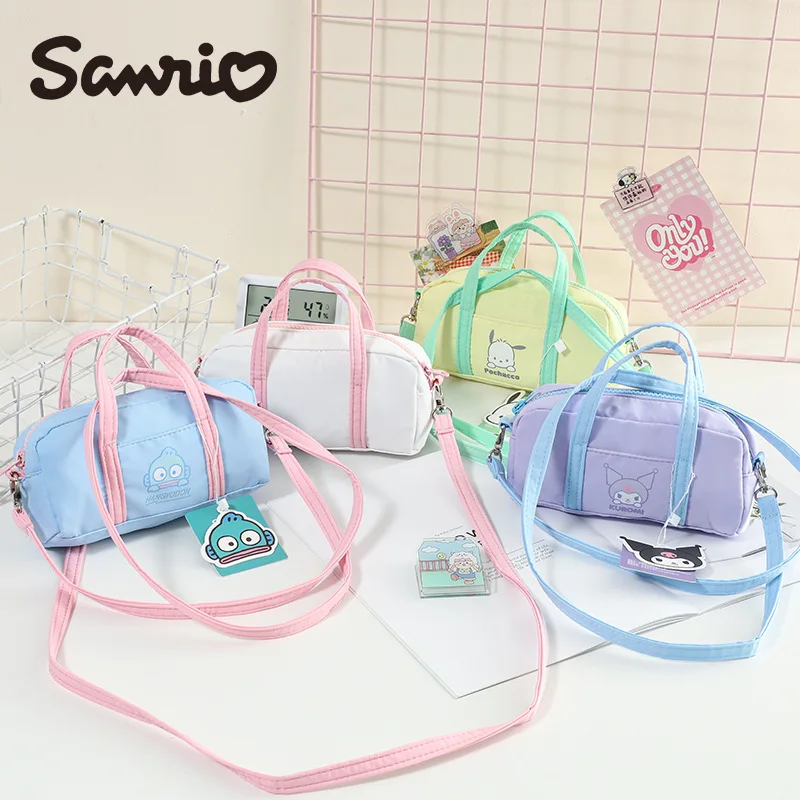 Anime sanrio mochila olá kittys minha melodia kuromi bonito portátil crossbody saco boneca kawaii dos desenhos animados hangyodon crossbody