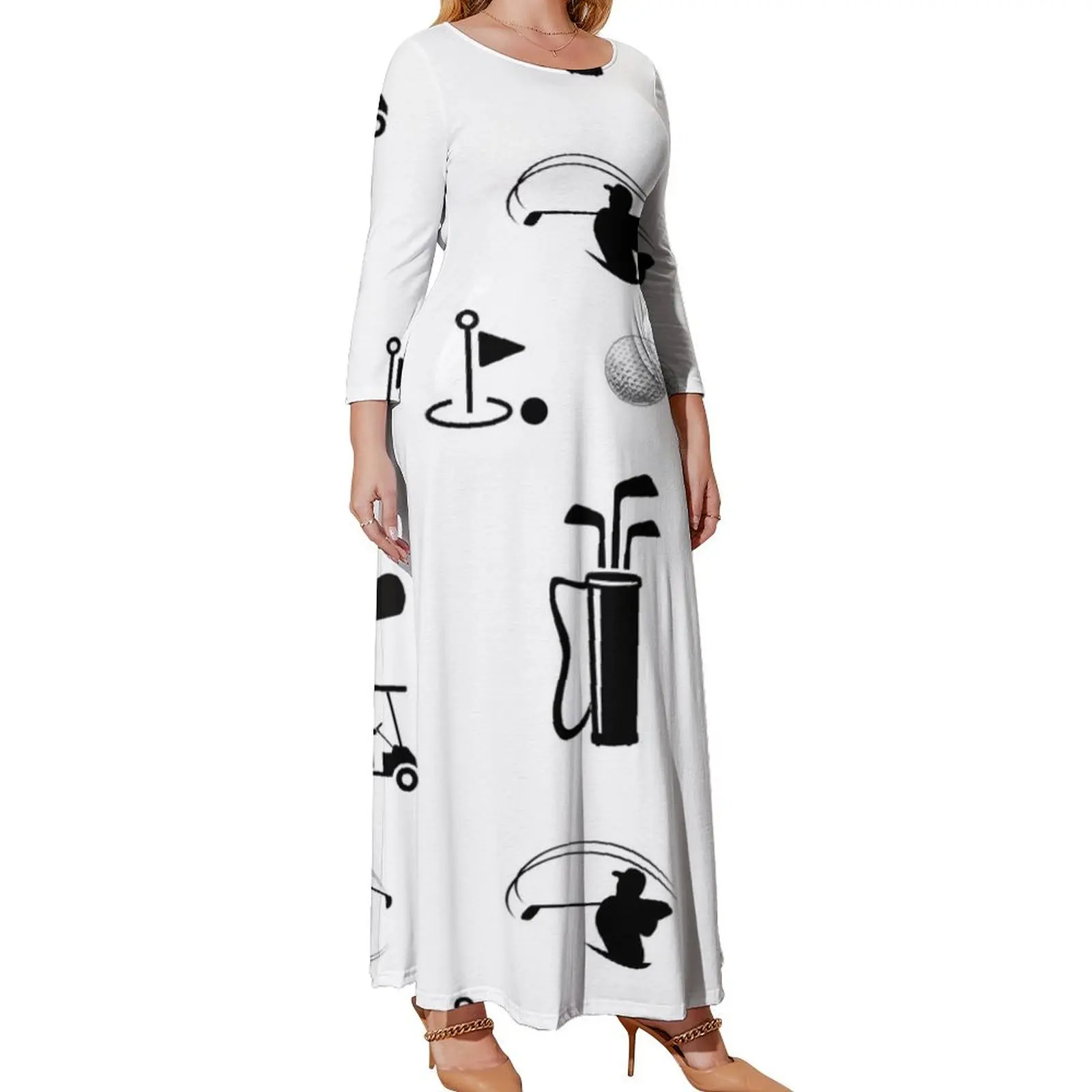 

Golf Long Sleeved Dress women's elegant loose dresses Women's long dress