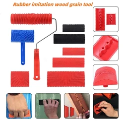 New DIY Wall Painting Machine Rubber Texture Paint Roller Furniture Imitation Wood Art Wall Painting Tools Home Decoration