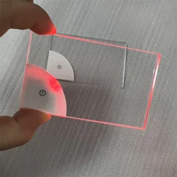 100Pcs Led Blank Acrylic Business Card Light Transparent Glowing Name Tag  Board VIP Cards Battery Power DIY Decor Lamp Gift