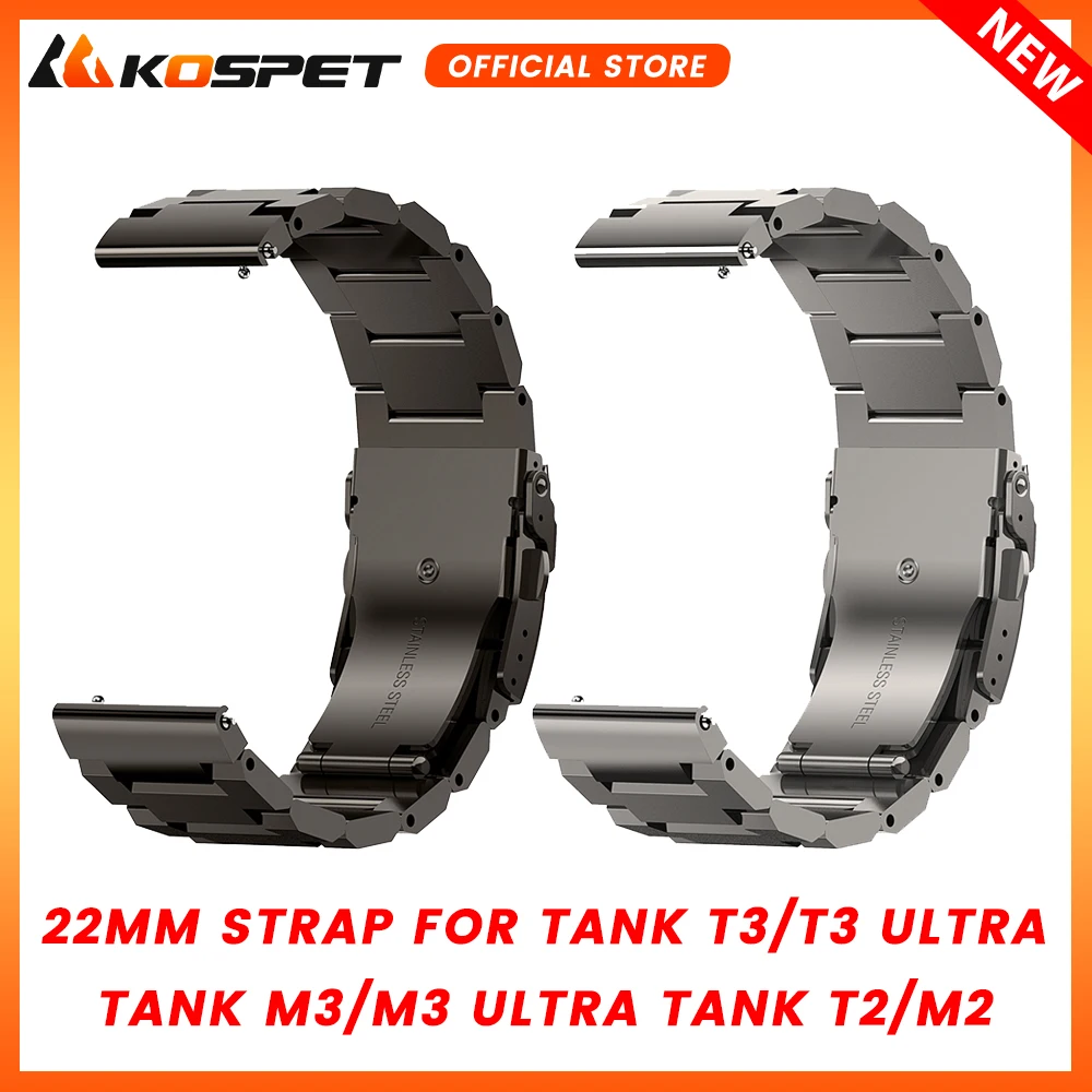 22MM Stainless Steel Metal Strap For KOSPET TANK T3 Ultra TANK M3 Ultra TANK T3 TANK M3 TANK T2 TANK M2 Smart Watch Bracelet