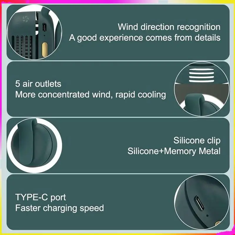 M04K Tailleventilator Riemventilator Clip op de taille Draagbare koelventilator Draagbare tailleventilator Oplaadbaar