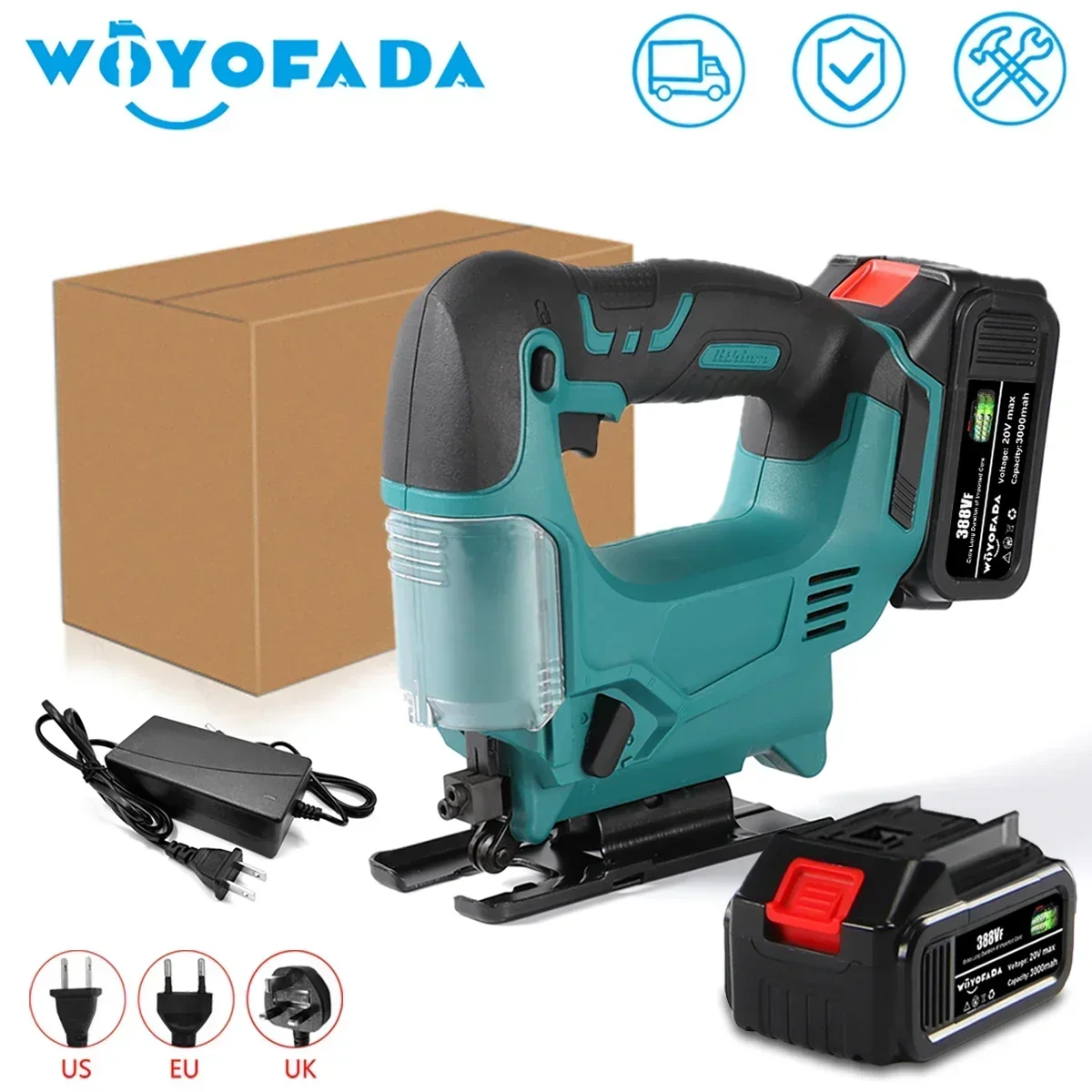 

18-20V 65mm 2900RPM Cordless Jigsaw Electric Jig Saw Portable Multi-Function Woodworking Power Tool for Makita 18V Battery