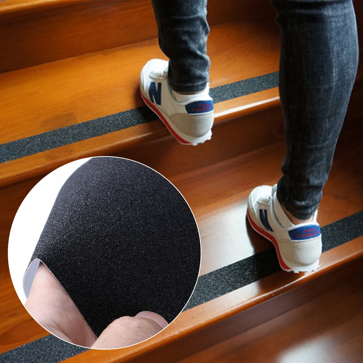 

5M 15Cm Anti Slip Tape for Stairs Black PVC Non Surface Tread Strip Decking Ramps Ladders Scaffolding Step Edge Protection