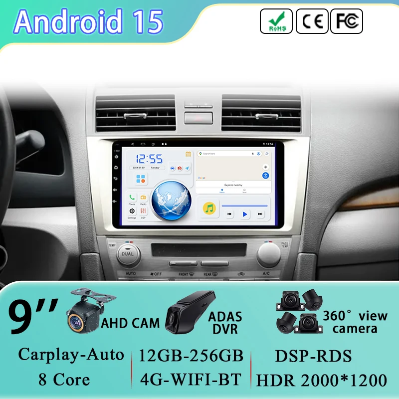 

Multimedia Video Player For Toyota Camry 7 XV 40 50 2006-2011 Navigation GPS Android Auto Car Radio 4G BT Head Unit No 2din dvd