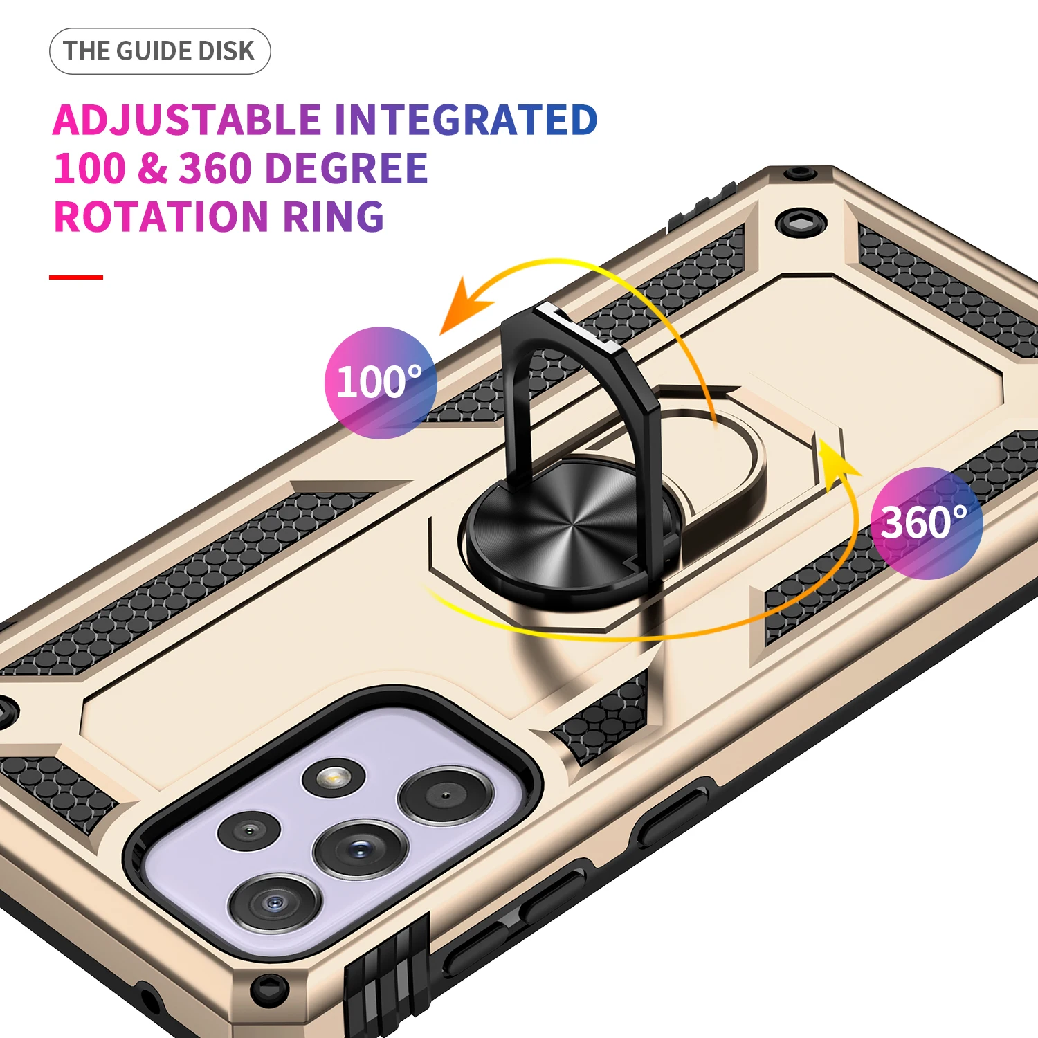 Shockproof Bumpers Armor Case For Samsung Galaxy S24 S23 S22 Ultra S21 5G S20 FE S8 S9 S10 Plus Note 20  9 10 Metal Ring Case