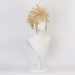 Anime Final Fantasy VII FF7 Cloud Strife Linen Blonde Cosplay Wig Heat Resistant Synthetic Hair Wigs Halloween