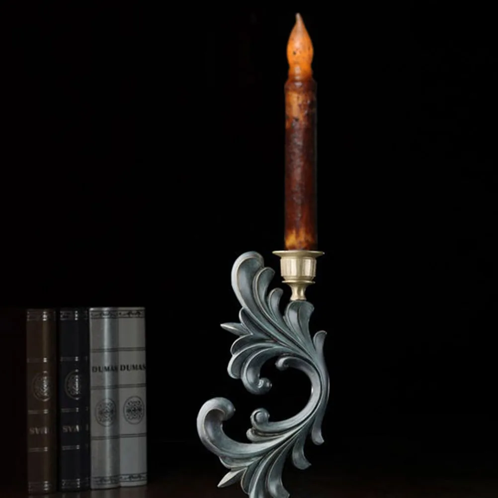 

6pcs Led Lamps Black Electric Flameless Candles For Wedding Halloween Party Decorative Lights Safe No Smoke Drip Wax