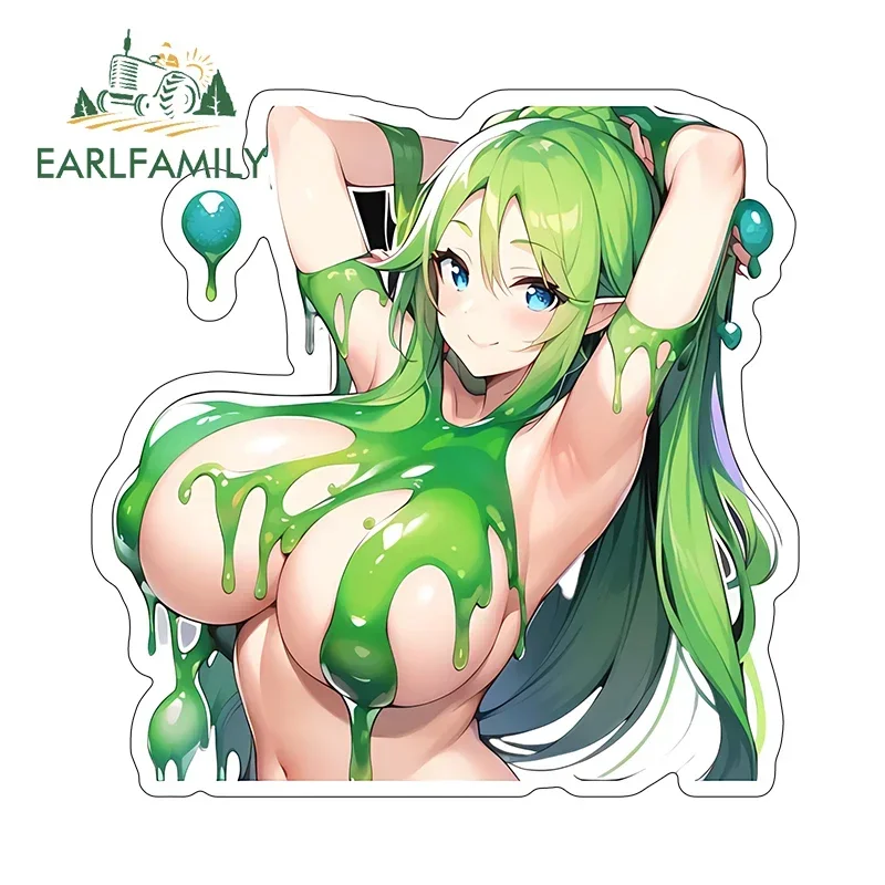 EARLFAMILY 13 cm x 12,8 cm Anime Girl Chest Waifu NSFW Aufkleber Vinyl Succubus Styling Autoaufkleber Amüsant Camper Auto Graphics