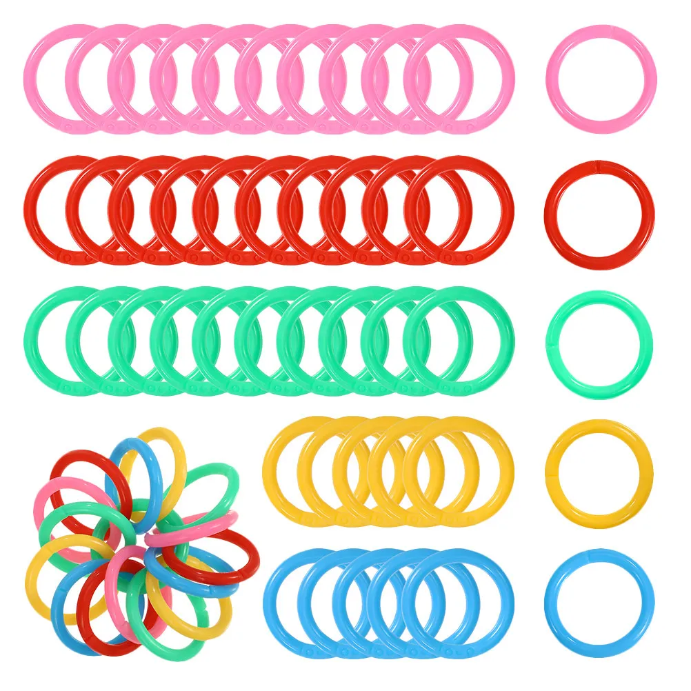 150Pcs Plastic Open Ring Binder Rings for Loose Leaf Notebooks Flashcards Study Organizers Keychain Document Album Planner