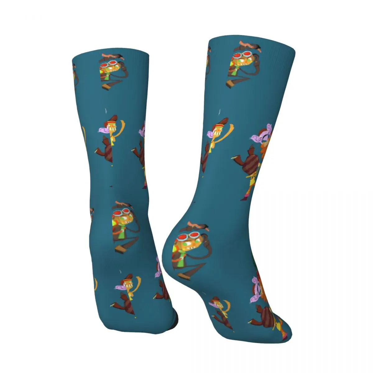 Happy Men's compression Socks Whispering Rock Psychic Summer Camp Pals Retro Psychonauts Razputin Lili Zanotto Game Crew Sock