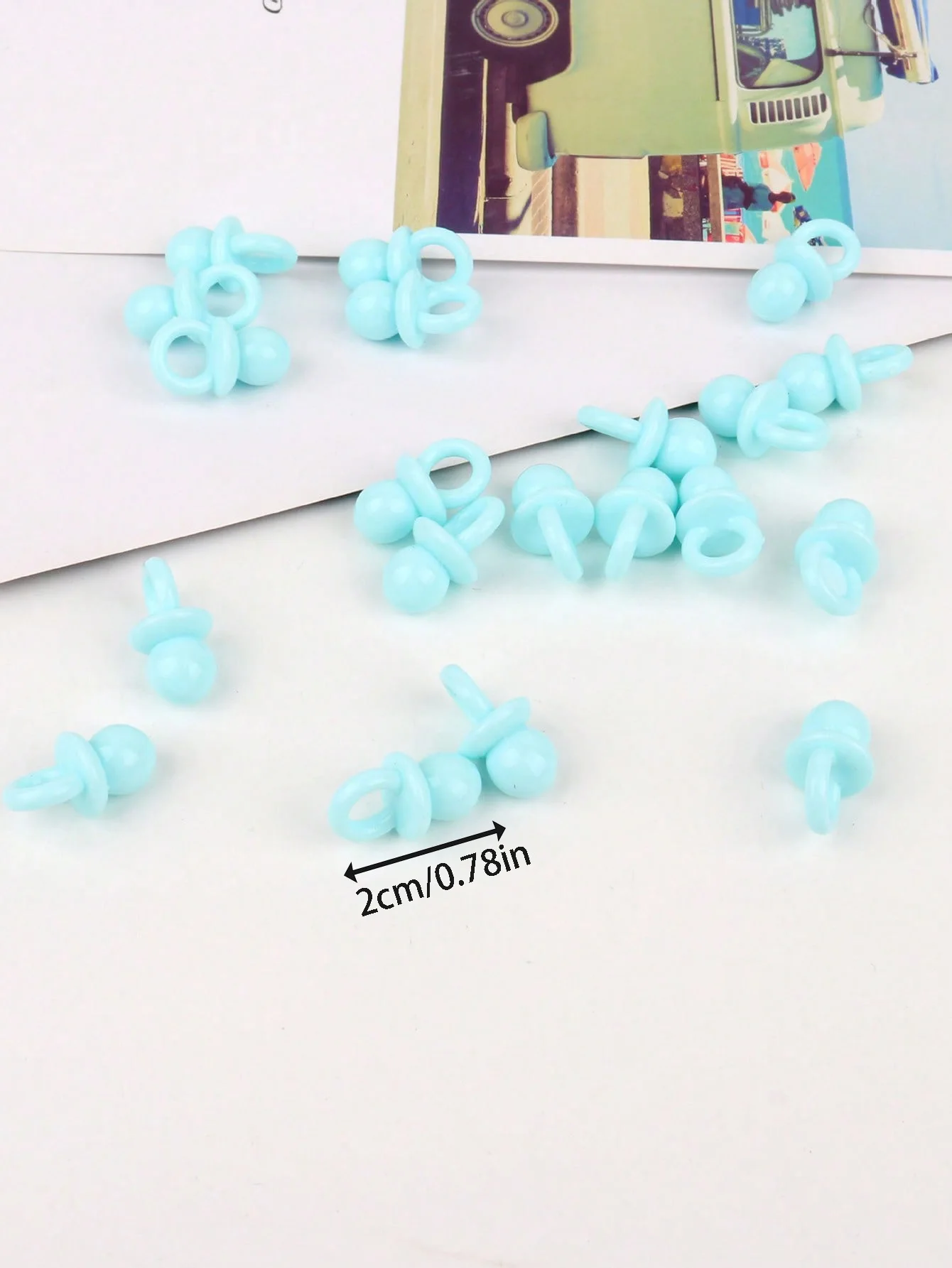 Bulk Baby Party Nipples Set - 50/100/200 Mini Plastic Nipples for Baby Shower Games DIY Decoration Gender Reveal Party Table Dec - view 2
