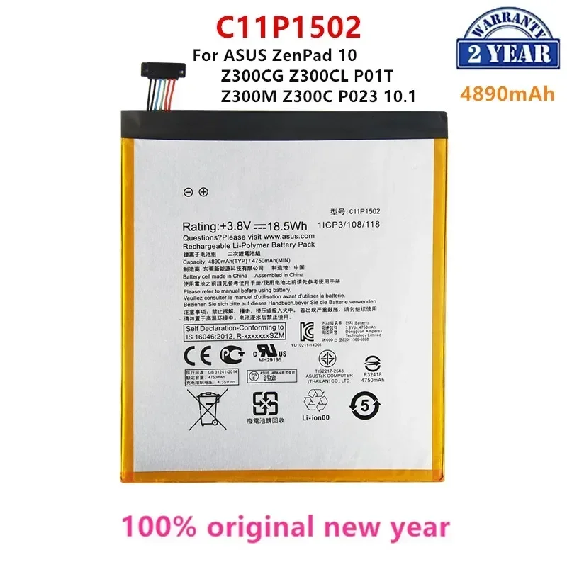 100% Orginal C11P1502 4890mAh  For ASUS ZenPad 10 Z300CG Z300CL P01T Z300M Z300C P023 10.1  Battery