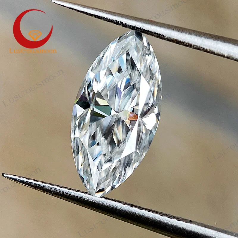 D Color Moissanite Stone Marquise Cut 0.5-5.0ct VVS1 GRA Certified Synthetic Gemstones Pass Diamond Tester with Certificate