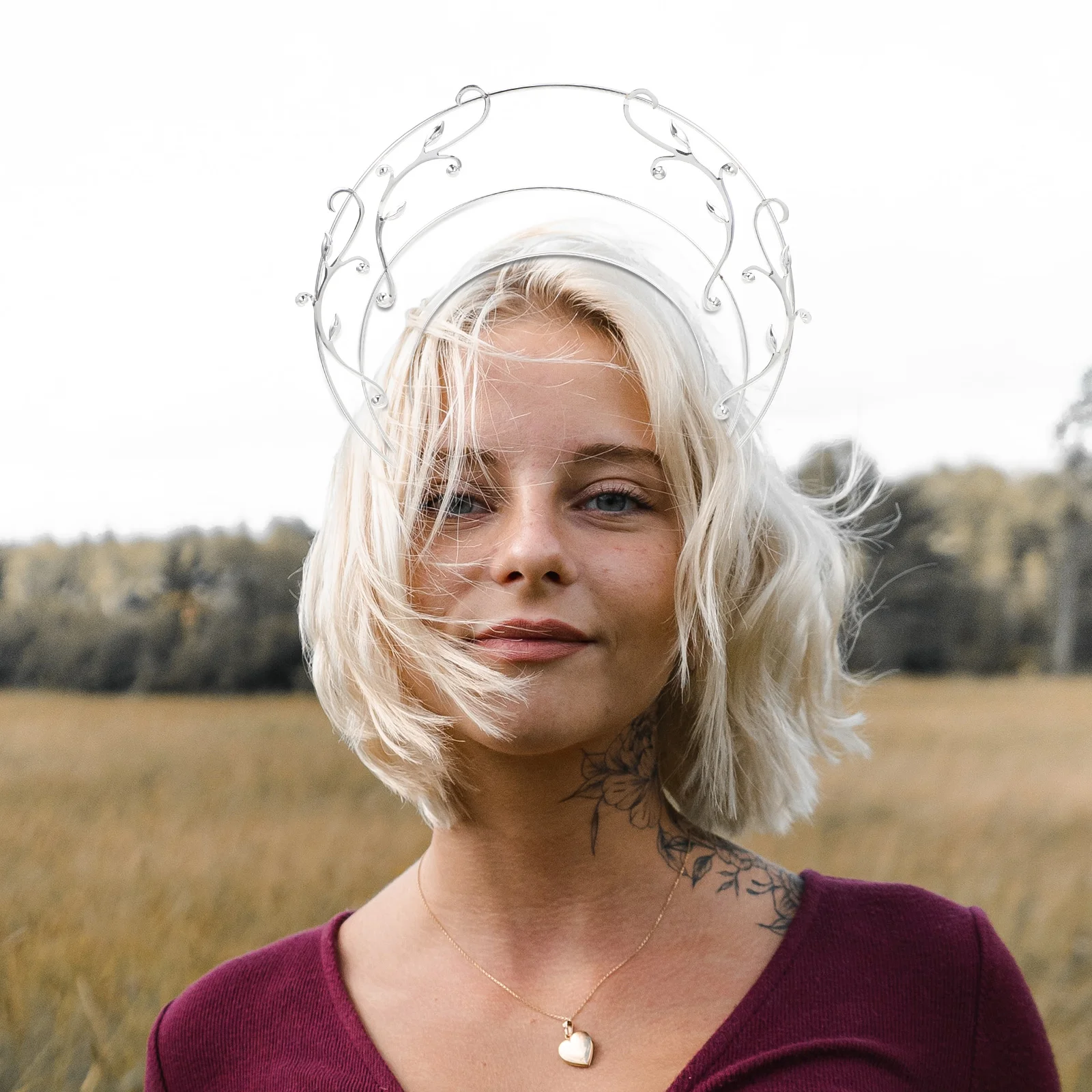 

3-Layer Vintage Goddess Crown Headband Diy Chinese Traditional Hair Accessories Wedding Bridal Tiara Party Halloween