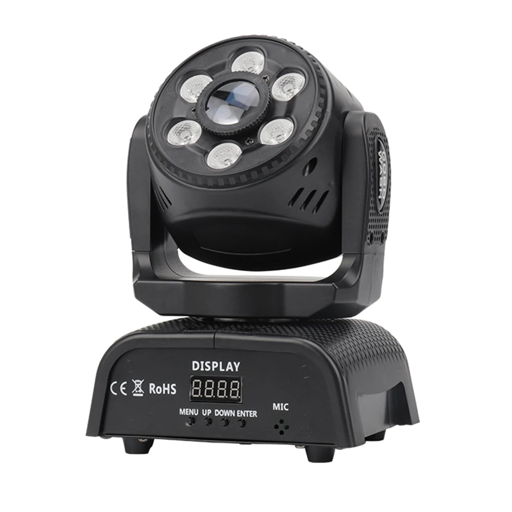 6 Eyes Mini Pattern Gobo Moving Head LED Wash Stage Lighting Professional DMX512 For Disco DJ Music Party KTV Nightclub Lights