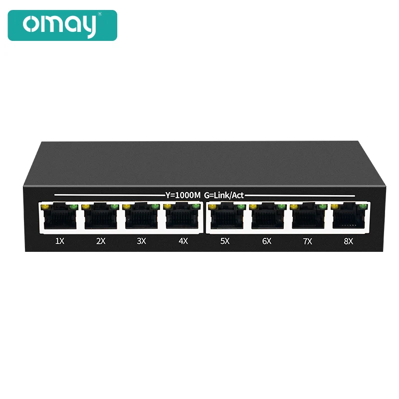 5/8 RJ45 Ports Gigabit Switch Ethernet Smart Switcher High Performance 100/1000Mbps Network Switch RJ45 Hub Internet Injector