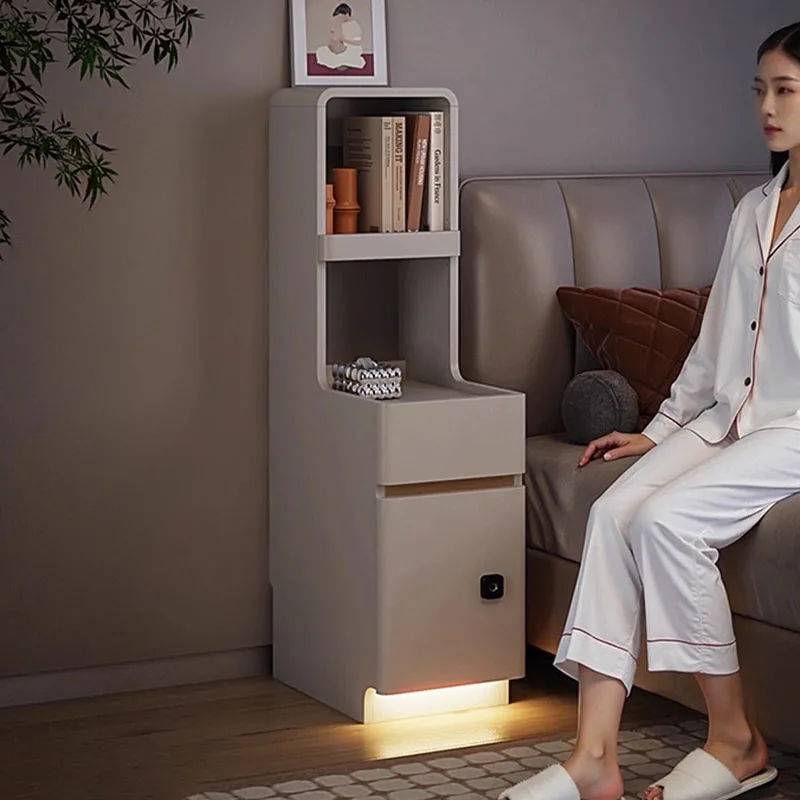 

Modern Mobile Bedside Table Bedroom Coffee Cabinets Librero Drawers Luxury Storage Nightstand Wood Mesa De Noche Home Furniture