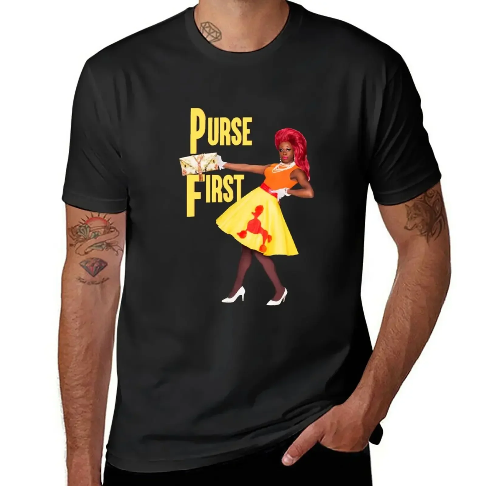 PURSE FIRST T-Shirt customs design your own Blouse summer clothes t shirts for men cotton