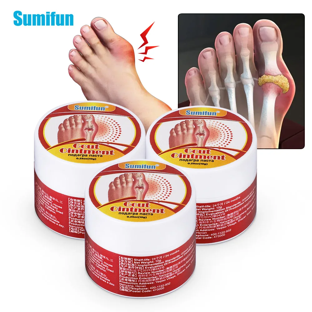 Sumifun 20g Gout Treatment Ointment Artritis Finger Bunion Toe Pain Relief Analgesic Cream Feet Care Chinese Medical Plaster