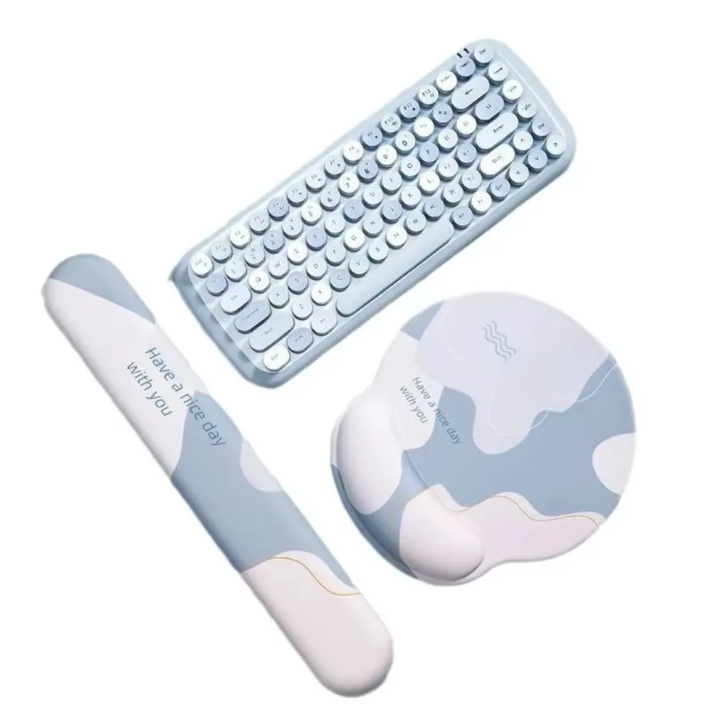 Silicone Mouse Pad Nonslip 3D Mousepad Keyboard Wrist Rest Set Oversize Ergonomic Hand Support Mice Mat